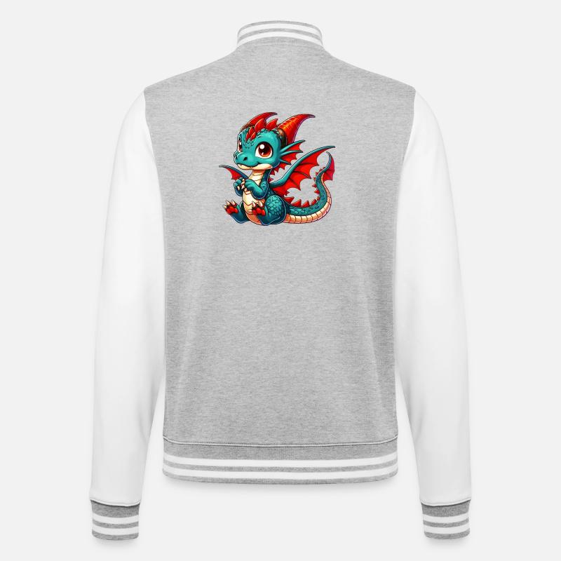 Dragon - Veste Teddy - gris chiné / blanc
