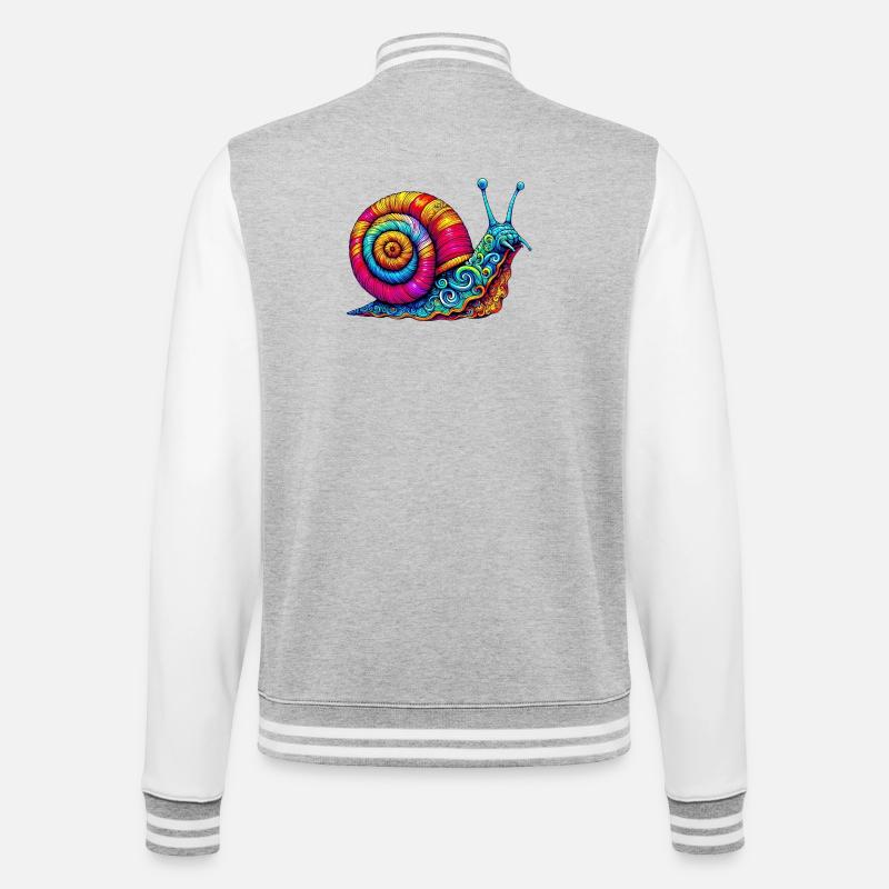 Snail - College Sweat Jacket - heather grey/white