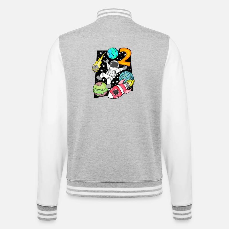 2 Birthday Boy Astronaut - College Sweat Jacket - heather grey/white