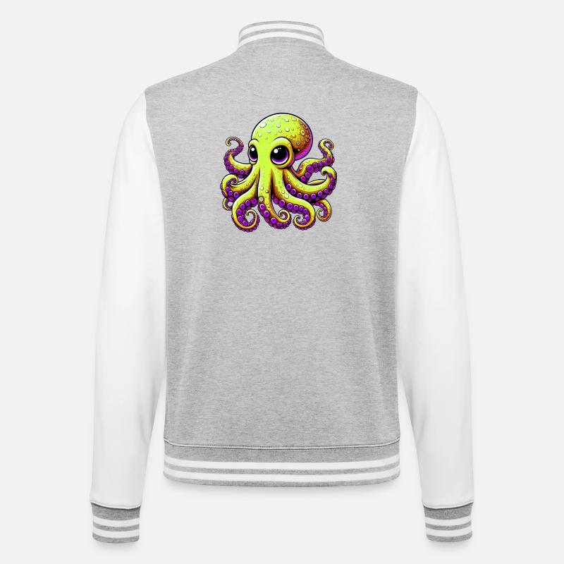 Octopus - College Sweat Jacket - heather grey/white