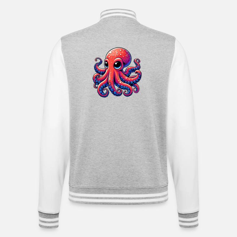 Octopus - College Sweat Jacket - heather grey/white