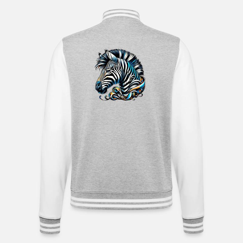 Zebra - College Sweat Jacket - heather grey/white