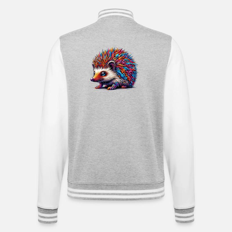 Hérisson - Veste Teddy - gris chiné / blanc