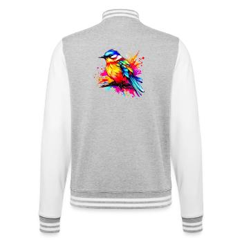 Colorful Bird - College Sweat Jacket - heather grey/white - Back - Marisol (170cm)