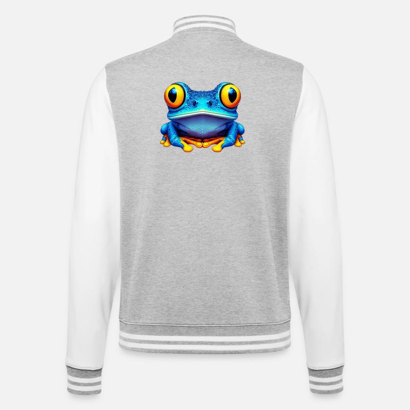Grenouille - Veste Teddy - gris chiné / blanc