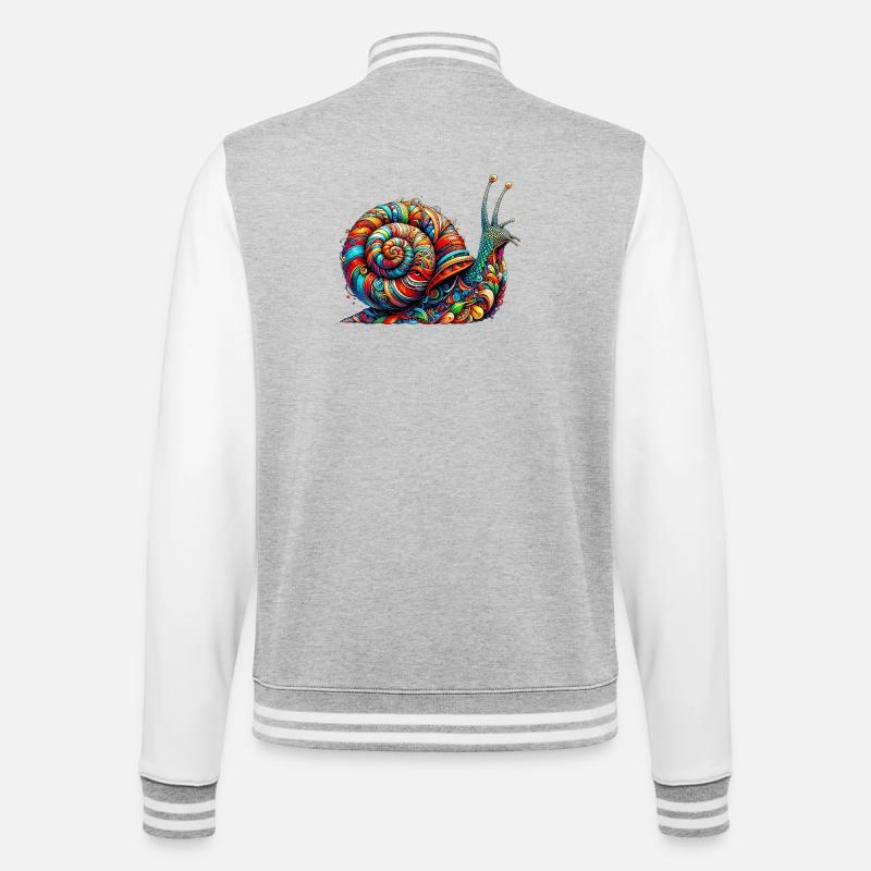 Escargot - Veste Teddy - gris chiné / blanc
