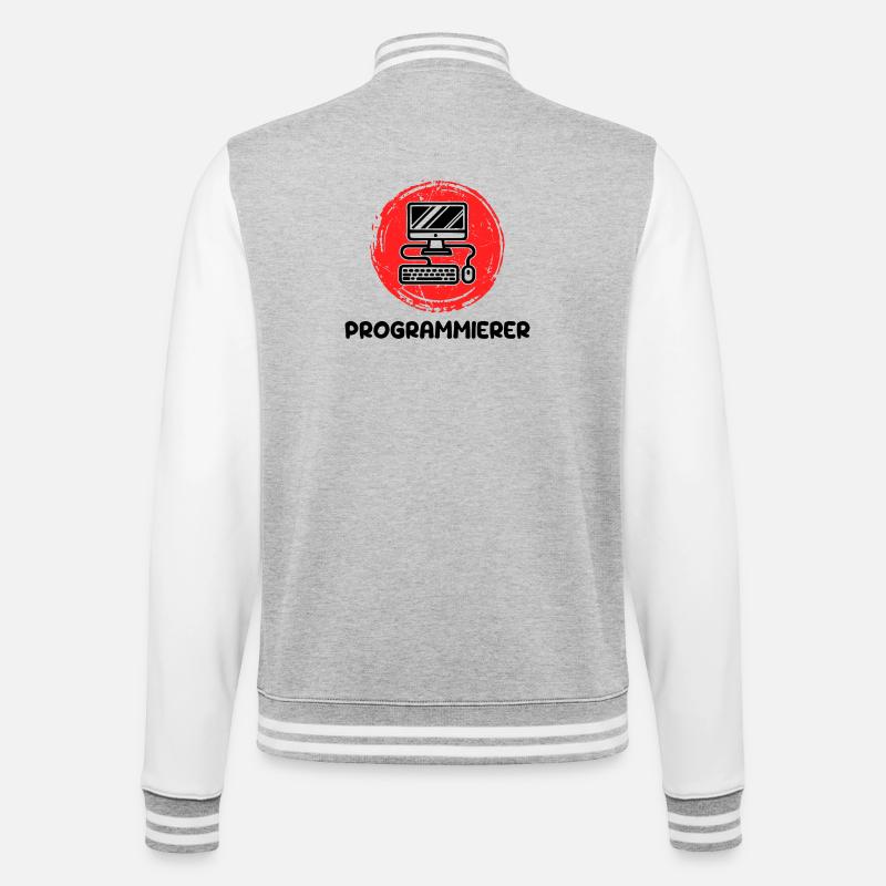 Developer, Programmer, Coden, Computer Science - College Sweat Jacket - heather grey/white