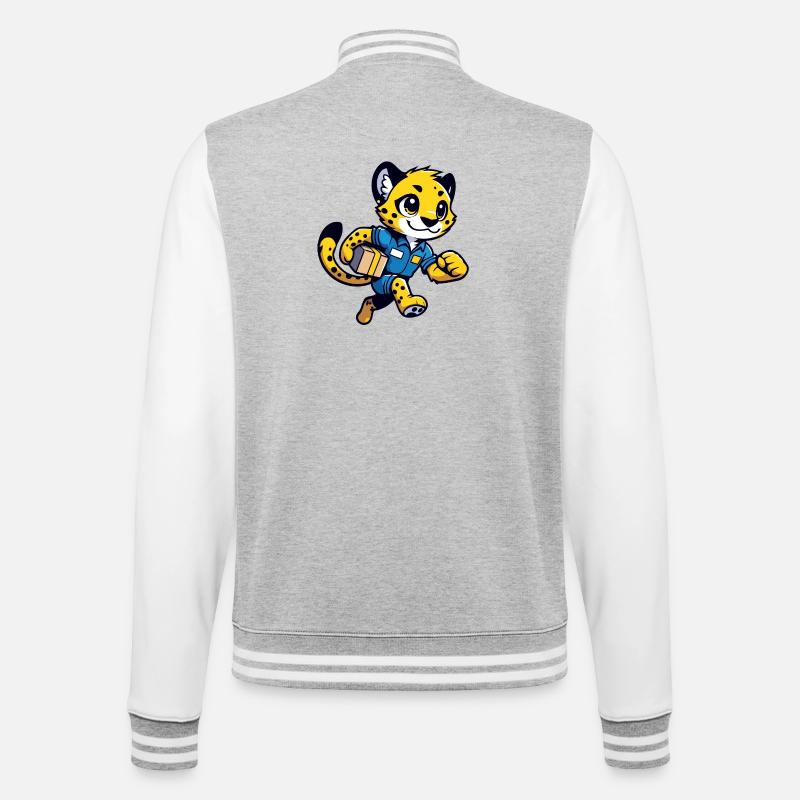 Speedster Cheetah : Le Courrier Rapide - Veste Teddy - gris chiné / blanc
