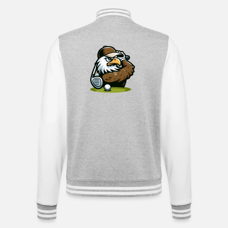 Eagle Ace: Der Golf-Pro - College-Sweatjacke - Grau meliert/Weiß