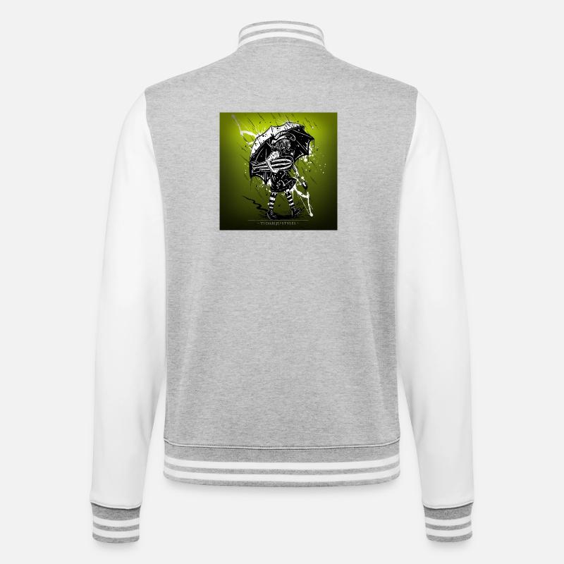 school's out for war - College-Sweatjacke - Grau meliert/Weiß