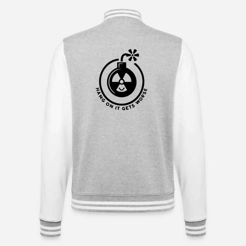 Moment mal, es wird noch schlimmer - College-Sweatjacke - Grau meliert/Weiß