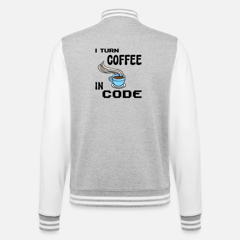 Programmeur de code Scripting Statement Développeur - Veste Teddy - gris chiné / blanc