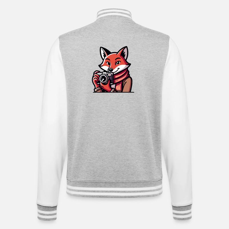 Shutter Fox : l’aventurier de l’instantané - Veste Teddy - gris chiné / blanc