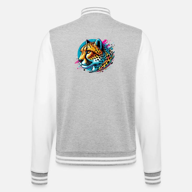 Guépard - Veste Teddy - gris chiné / blanc