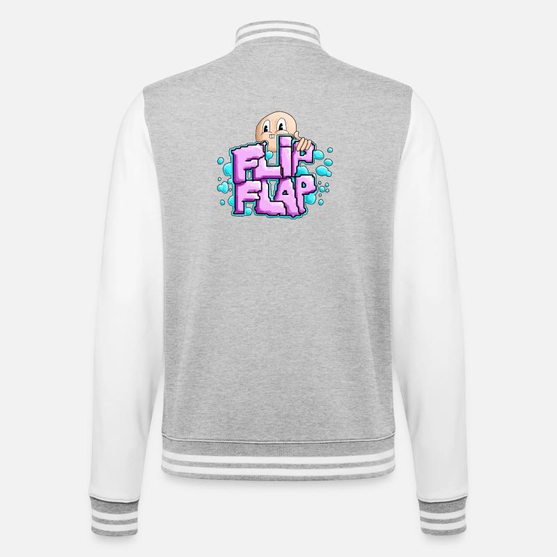 Fun Graffiti Bubble Flip - College Sweat Jacket - heather grey/white
