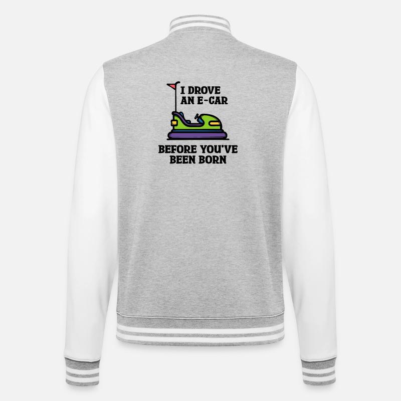 Energiespeicher Statement Tanken Strom E-auto - College-Sweatjacke - Grau meliert/Weiß