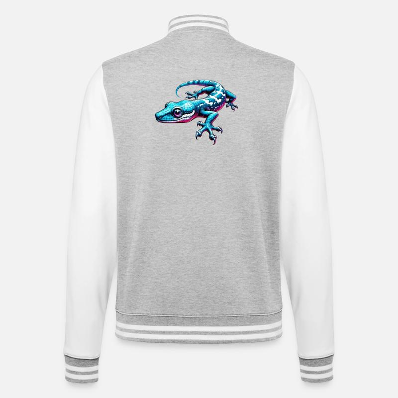 Gecko - Veste Teddy - gris chiné / blanc