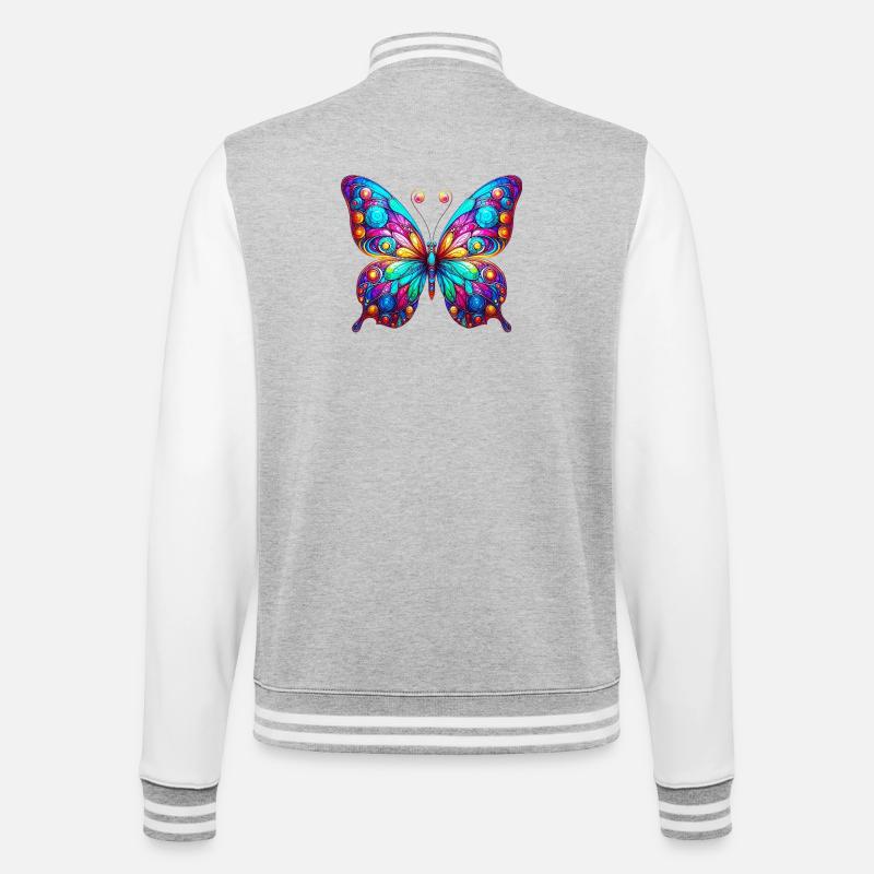 Butterfly - College Sweat Jacket - heather grey/white