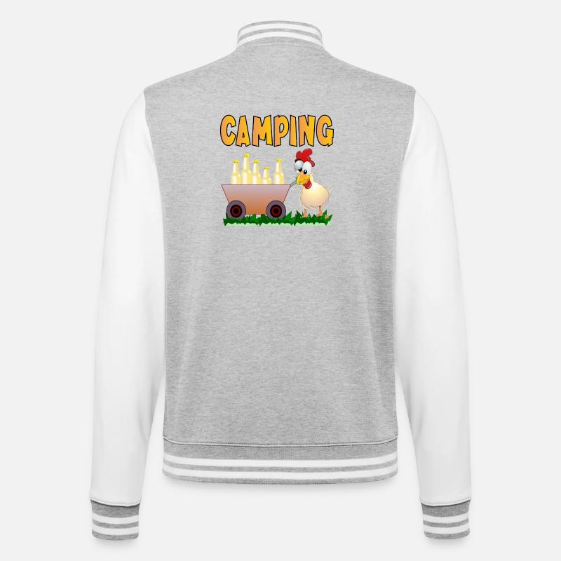CAMPING DRINKS - College Sweat Jacket - heather grey/white