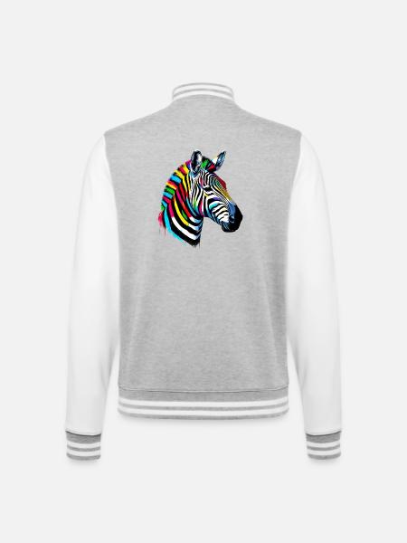 Zebra - College Sweat Jacket - heather grey/white