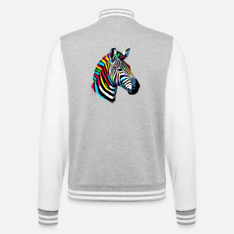 Zèbre - Veste Teddy - gris chiné / blanc