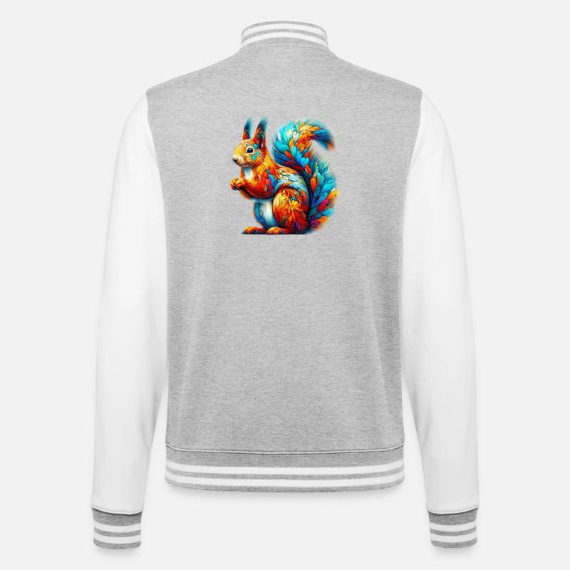 Squirrel - College Sweat Jacket - heather grey/white