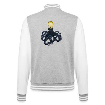 BULB OCTOPUS - College Sweat Jacket - heather grey/white - Back - Marisol (170cm)
