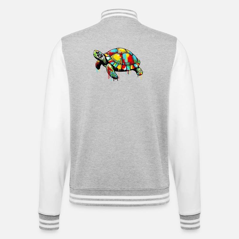 Tortue - Veste Teddy - gris chiné / blanc