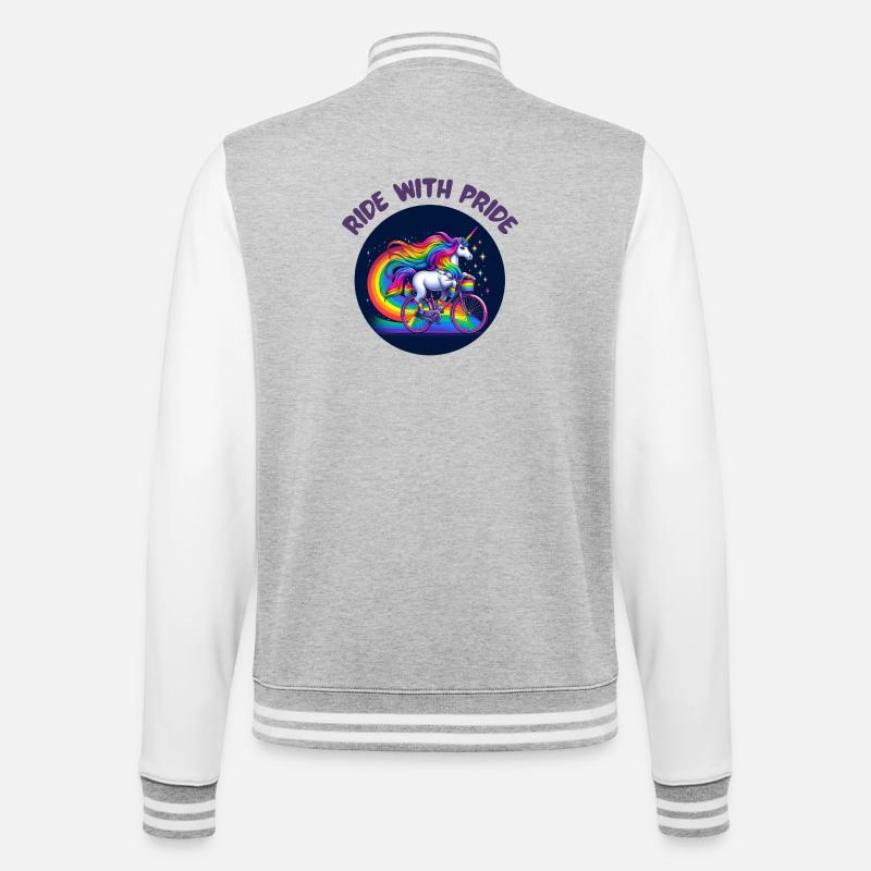 Fahren Sie mit Stolz - College-Sweatjacke - Grau meliert/Weiß