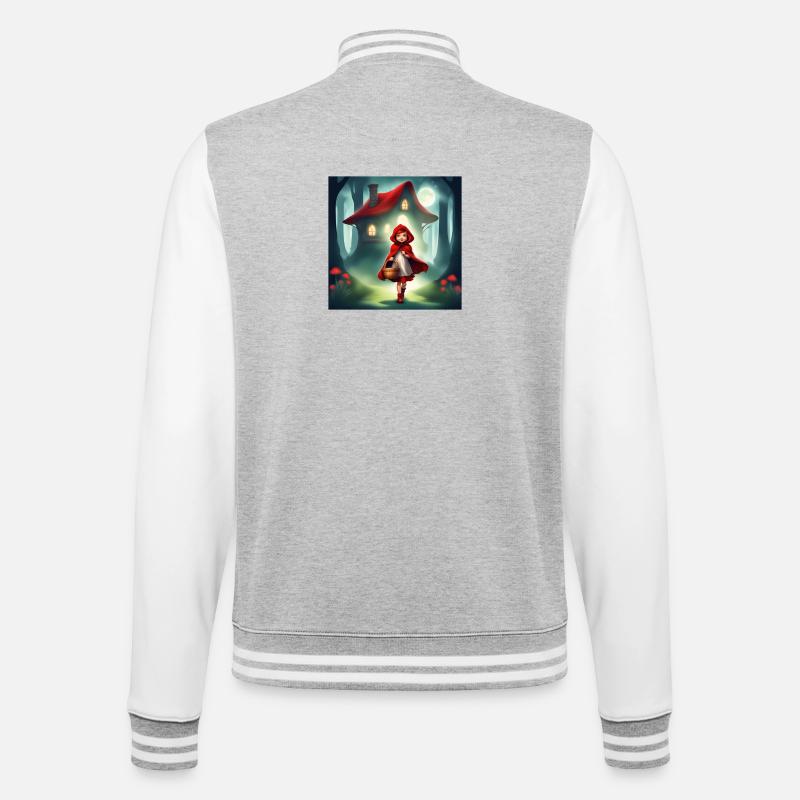 Rotkäppchen, ein wunderbares Märchen - College-Sweatjacke - Grau meliert/Weiß