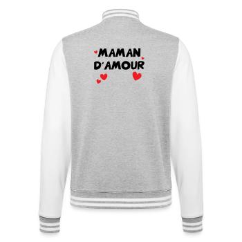 Maman d'Amour - Muttertag - College-Sweatjacke - Grau meliert/Weiß - Hinten - Marisol (170cm)