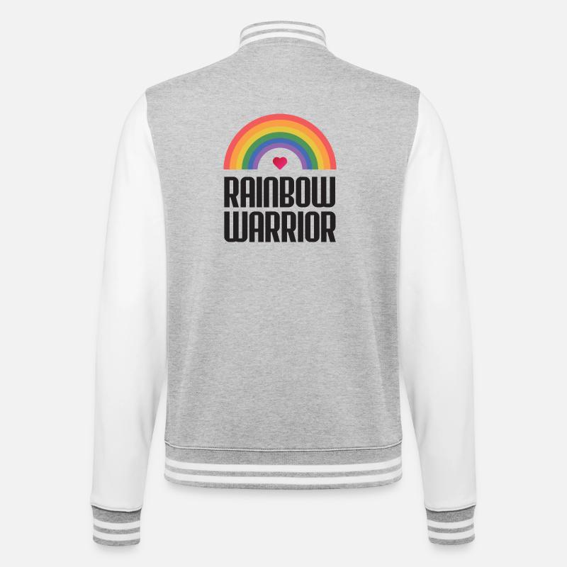 LGBTQ-Pride-Monat - Rainbow Warrior - College-Sweatjacke - Grau meliert/Weiß