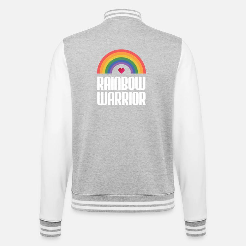 LGBTQ-Pride-Monat - Rainbow Warrior - College-Sweatjacke - Grau meliert/Weiß