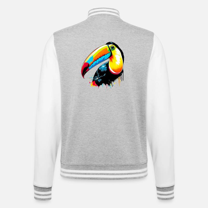 Toucan - College Sweat Jacket - heather grey/white