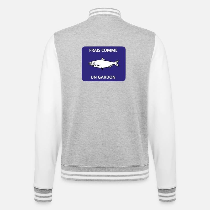 Fresh as a roach - College Sweat Jacket - heather grey/white