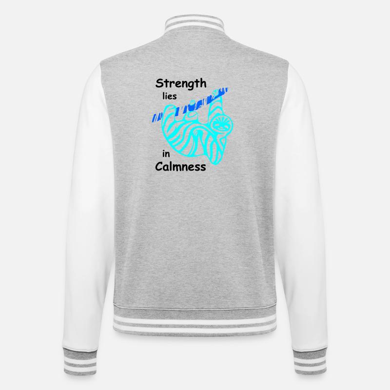 Sloth Calmness - College Sweat Jacket - heather grey/white