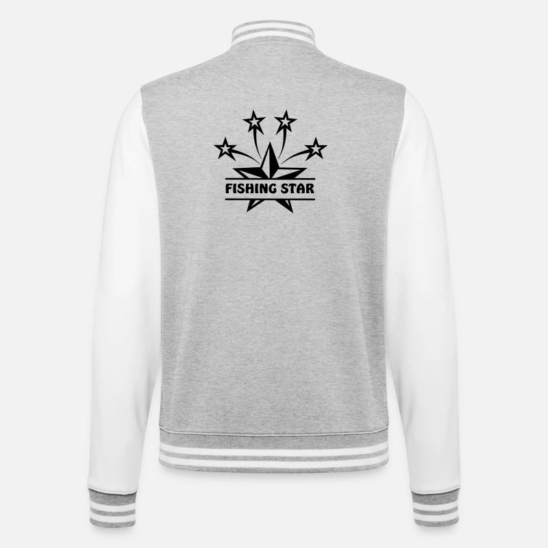 Fischer-Stern - College-Sweatjacke - Grau meliert/Weiß