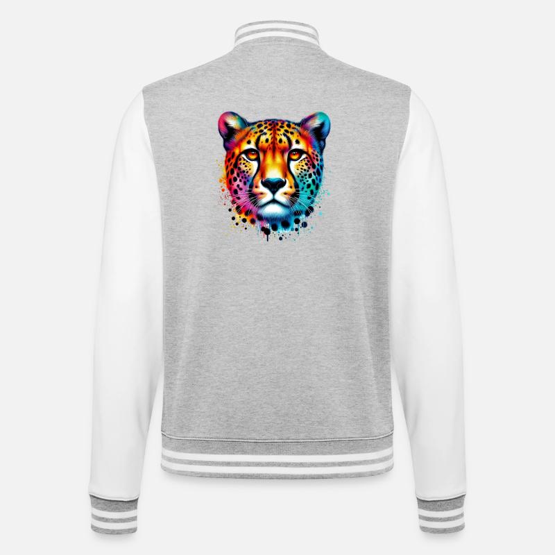 Gepard - College-Sweatjacke - Grau meliert/Weiß