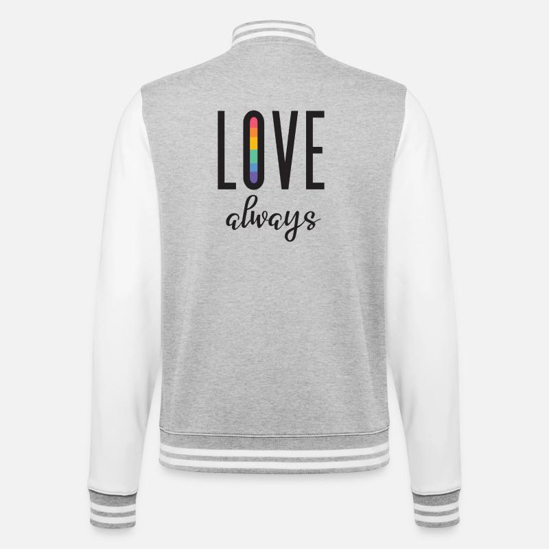 LGBT Pride Month - Liebe immer - College-Sweatjacke - Grau meliert/Weiß