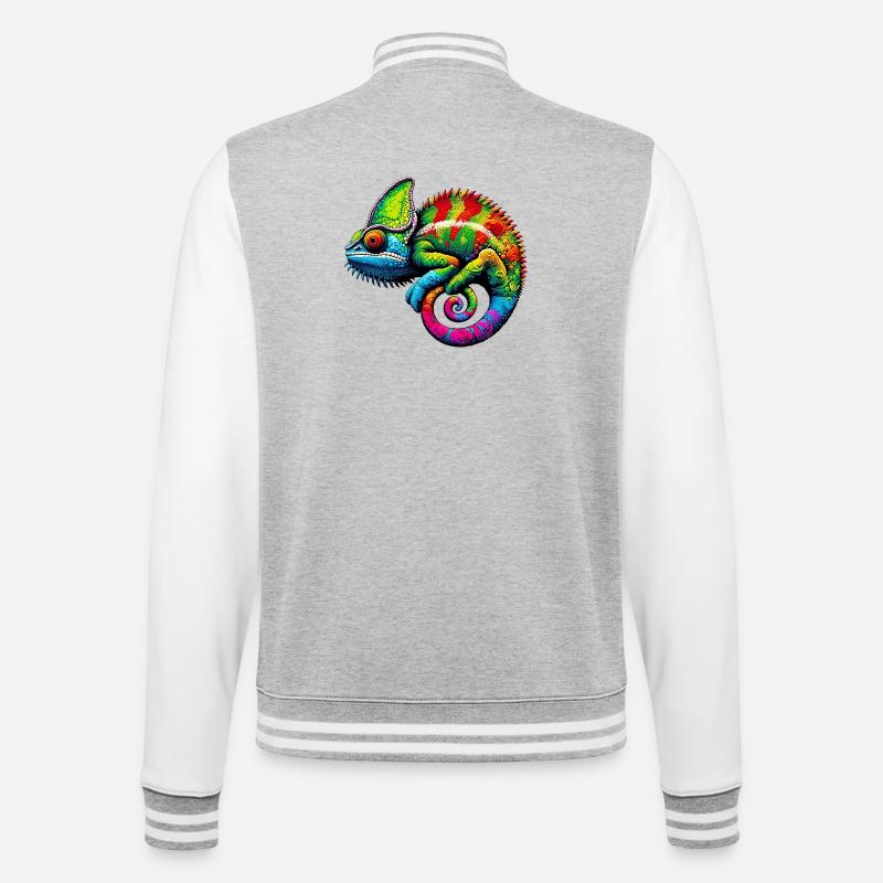 Chameleon - College Sweat Jacket - heather grey/white