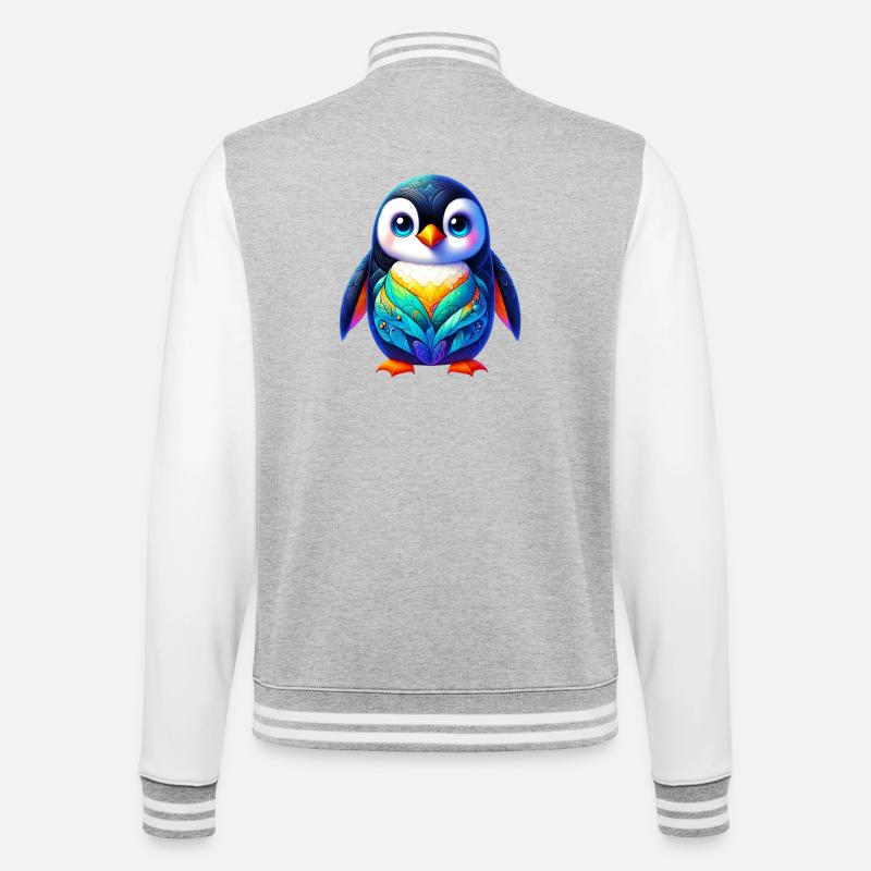 Penguin - College Sweat Jacket - heather grey/white