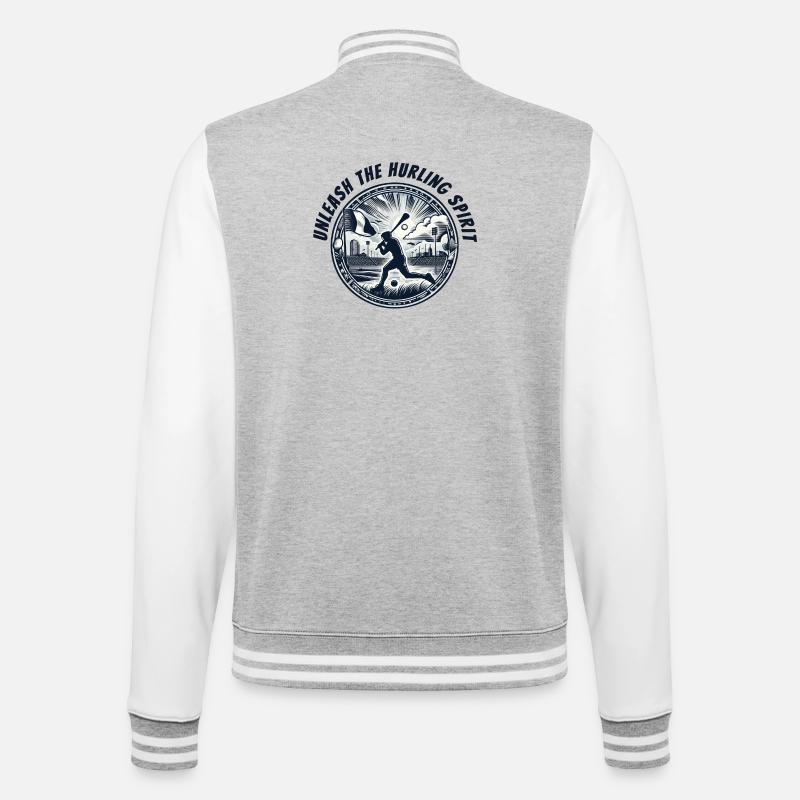 Entfesseln Sie den Hurling-Geist - College-Sweatjacke - Grau meliert/Weiß