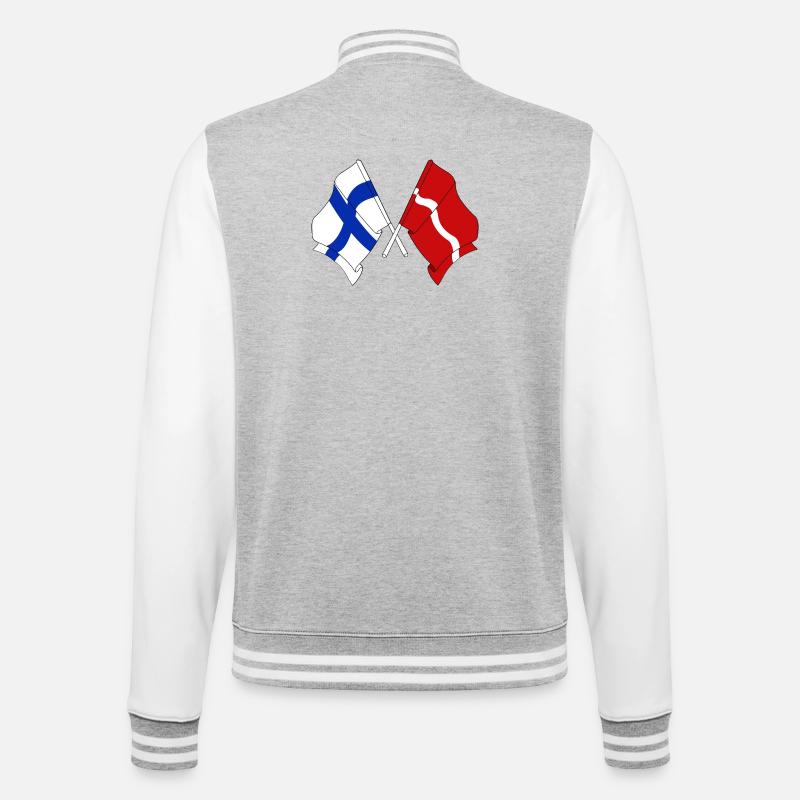 Drapeau Finlande, drapeau Lettonie - Veste Teddy - gris chiné / blanc