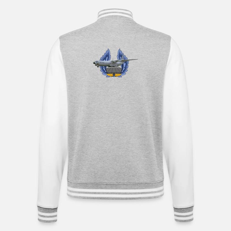C-133 Cargomaster - College-Sweatjacke - Grau meliert/Weiß