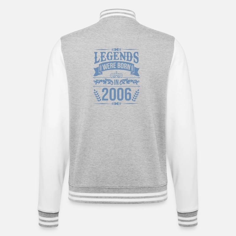 Legenden wurden 2006 geboren - College-Sweatjacke - Grau meliert/Weiß