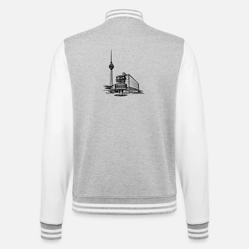 Berlin - Alex/TV Tower - College Sweat Jacket - heather grey/white
