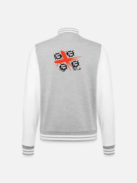 4 Mori Spray - College-Sweatjacke - Grau meliert/Weiß