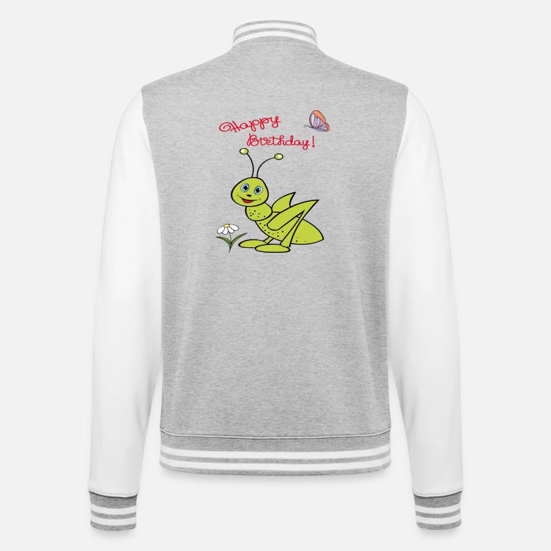 Joyeux anniversaire Cricket - Veste Teddy - gris chiné / blanc