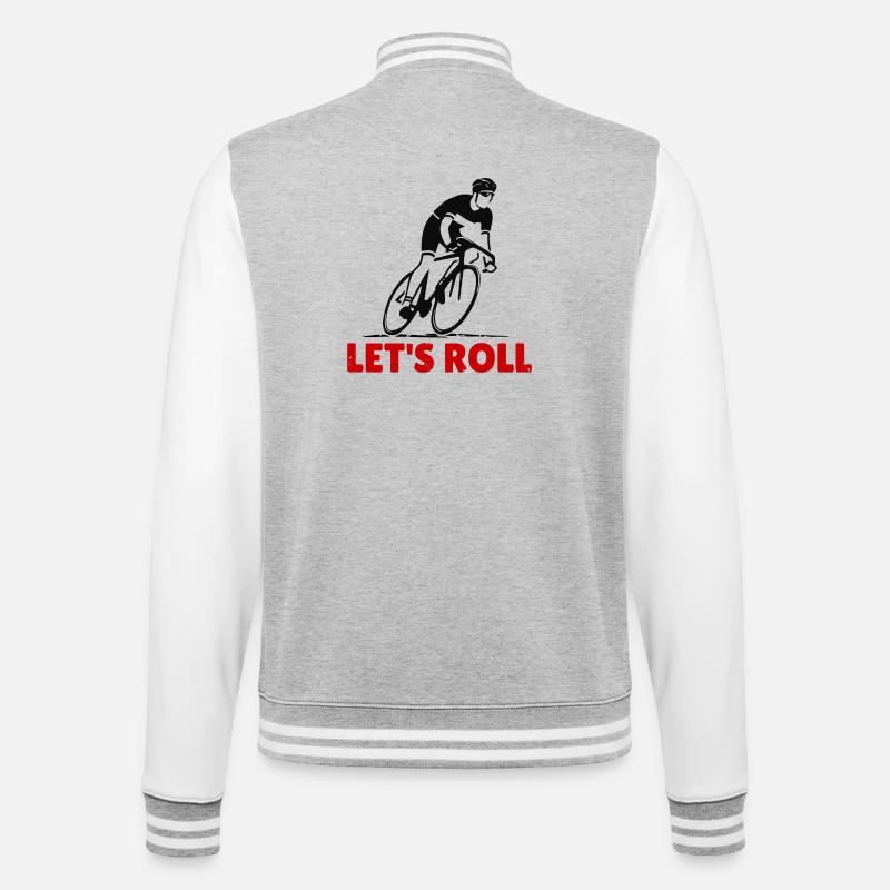 Dynamic Cyclist Silhouette - College Sweat Jacket - heather grey/white