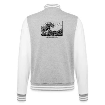 Old School Wave - College-Sweatjacke - Grau meliert/Weiß - Hinten - Marisol (170cm)